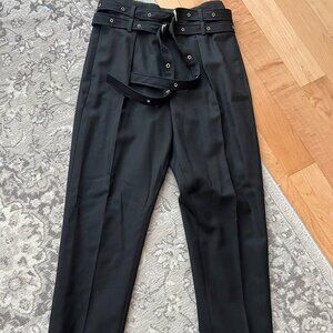 Iro High Rise Slim Pants with Double Belt